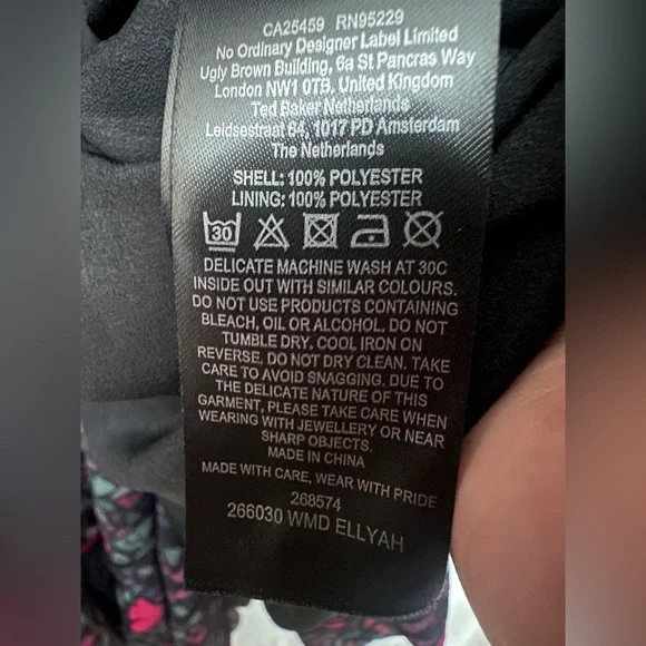 Ted Baker Ellyah Swing Midi Dress Size 10 Butterfly Kaleidoscope Tiered Ethereal - Picture 6 of 8